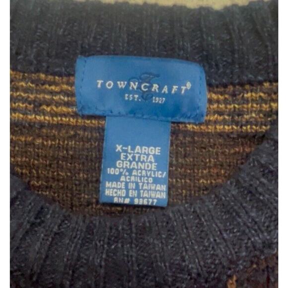 Vintage Towncraft Acrylic Sweater Men's XL Pullover Grandpa Cosby Grunge - Picture 6 of 7